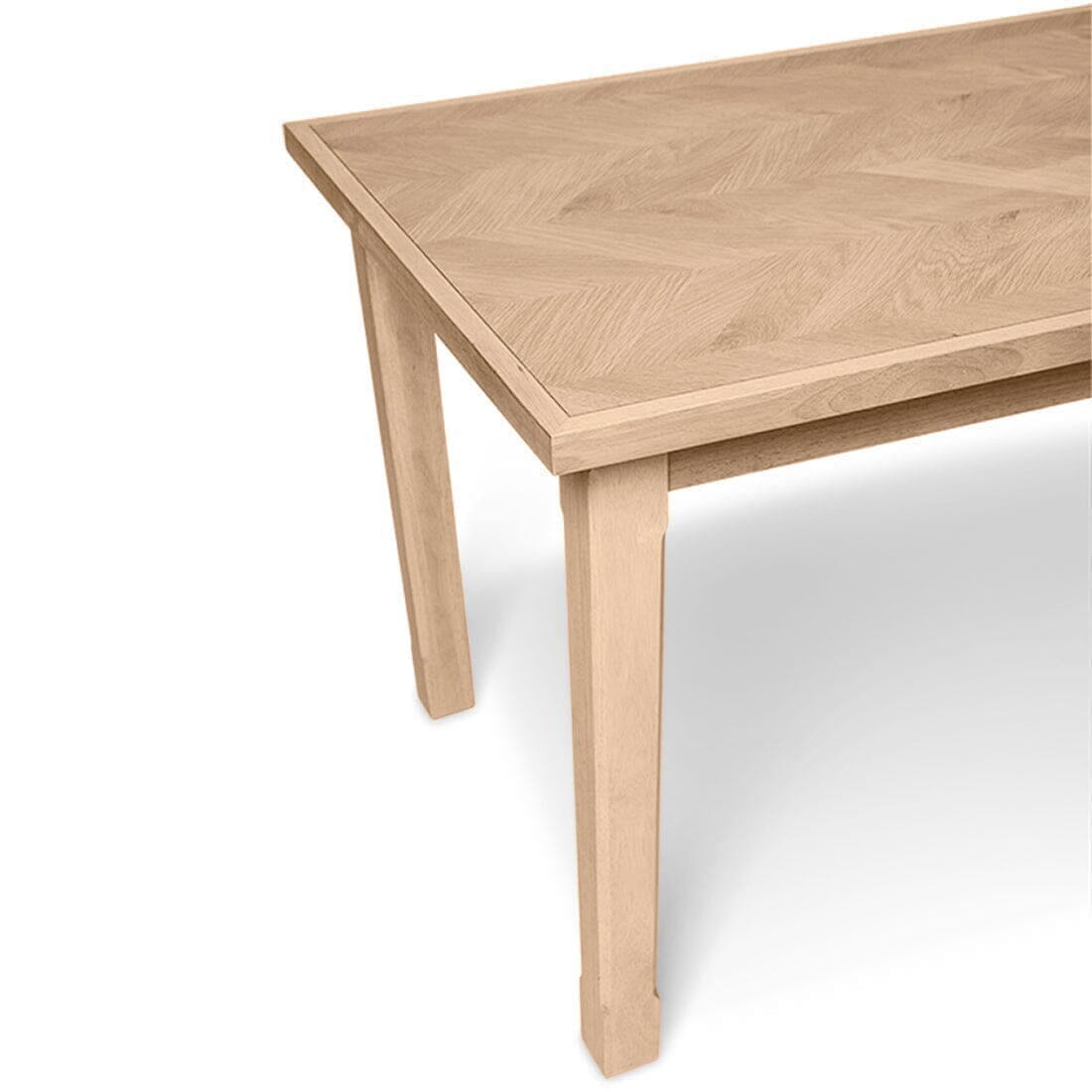 Ella Pale Oak Wood Parquet Dining Table