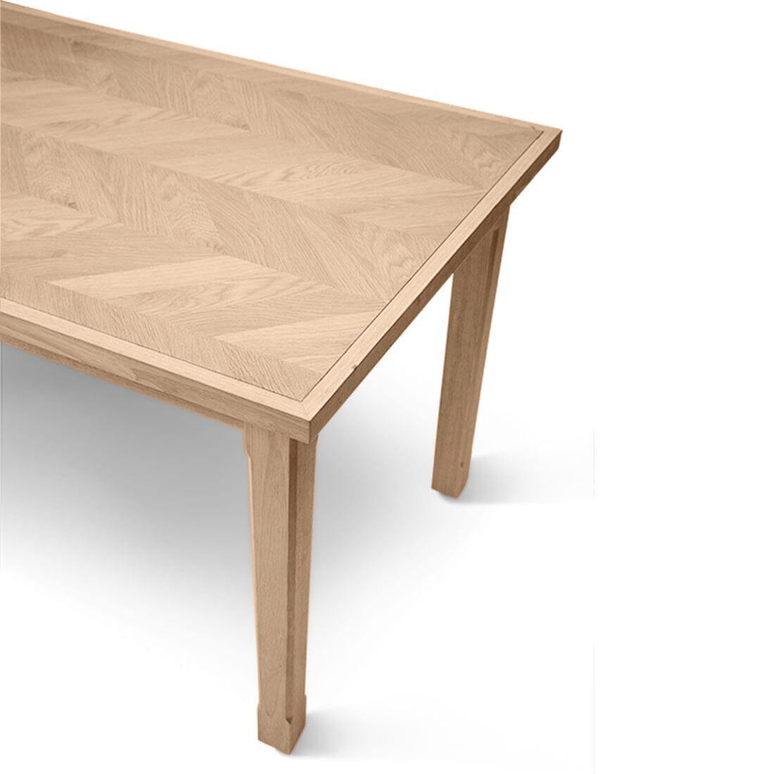 Ella Pale Oak Wood Parquet Dining Table
