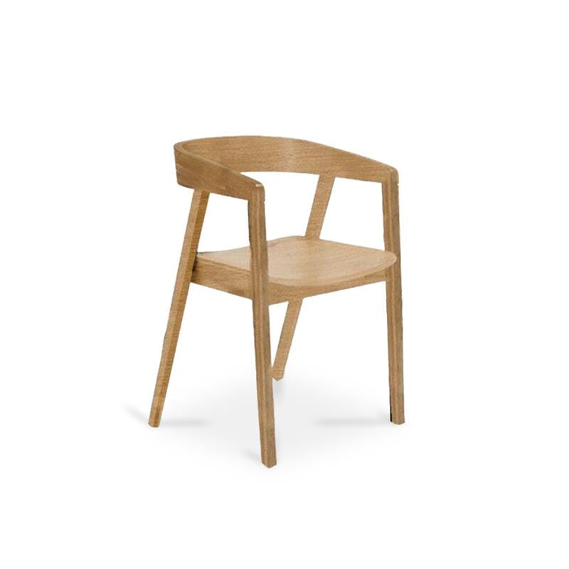 Ella Pale Oak Wood Dining Armchairs - Set of 2