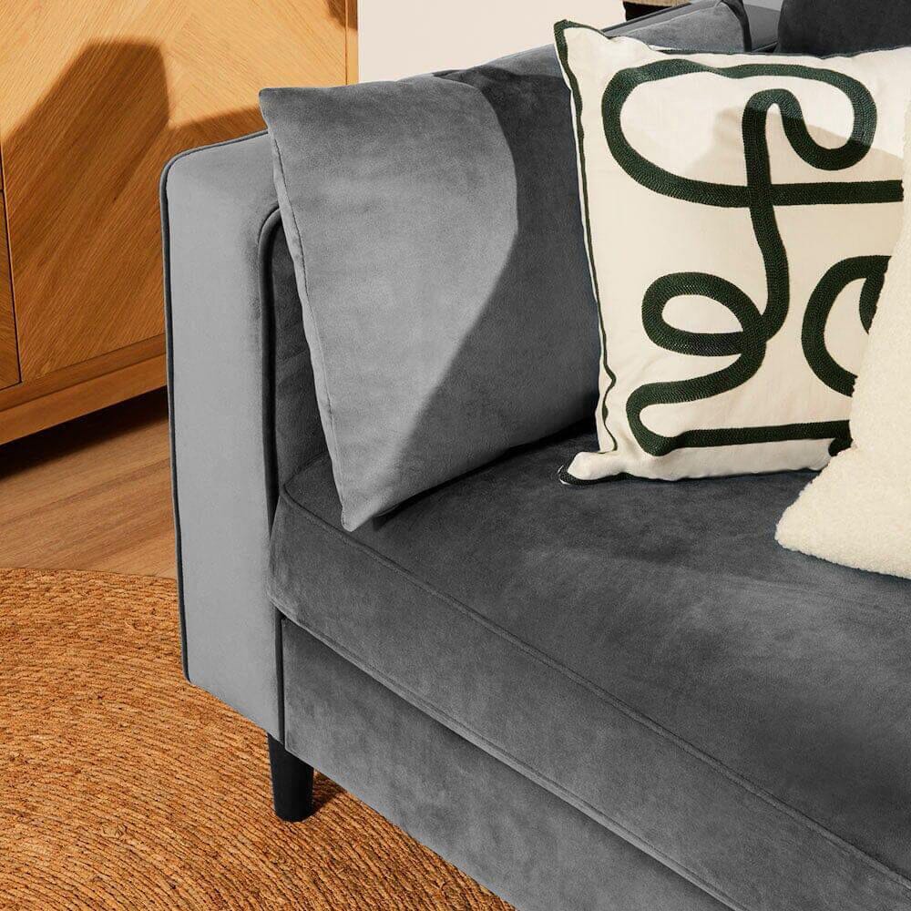 Outlet - Emily 2 Seater Sofa - Grey Velvet