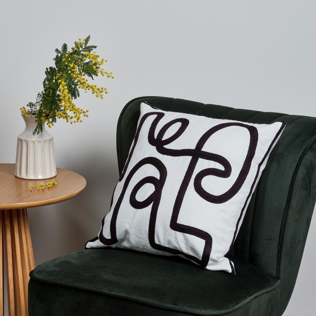 Epworth 45x45cm Cushion Cover - Noir Black