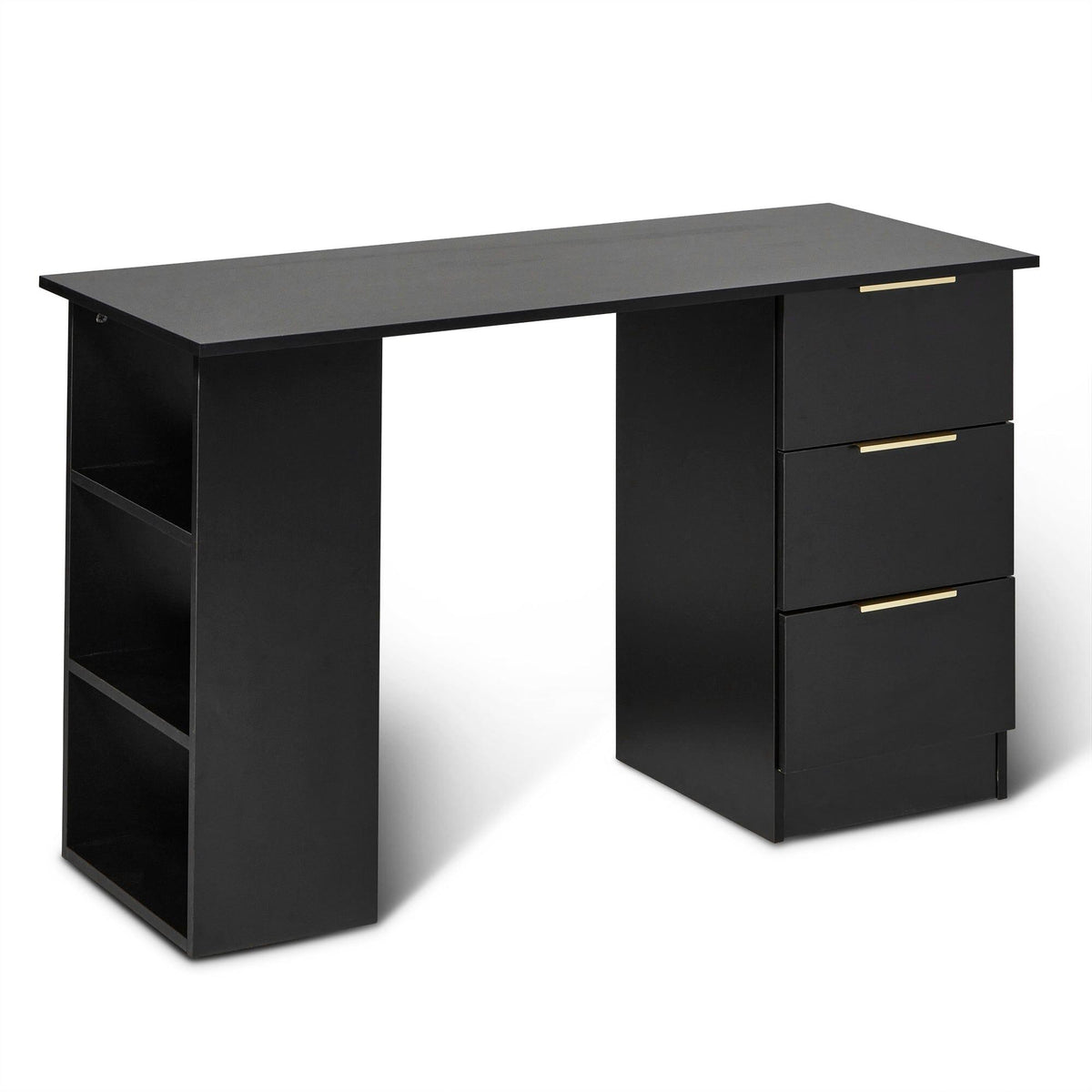 Essie 3 Drawer Desk - Black