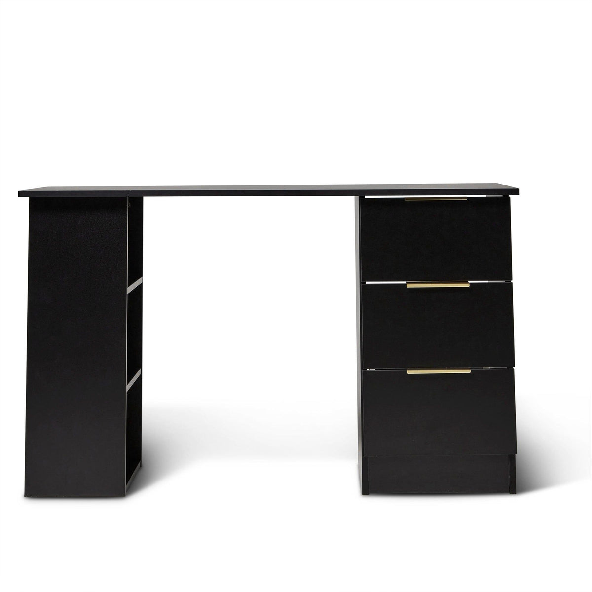 Essie 3 Drawer Desk - Black