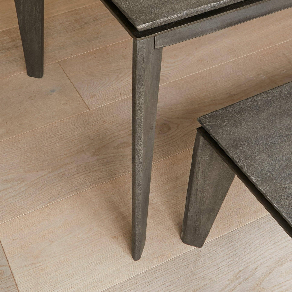 Ethan 3 Seater Mango Wood Dining Bench - Ash Grey