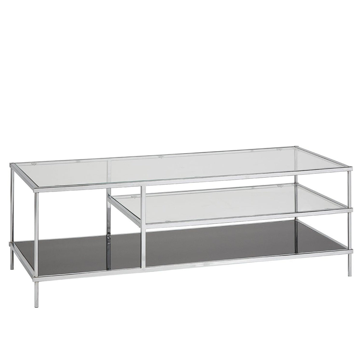 OUTLET - Evelyn Glass Coffee Table - Chrome Legs