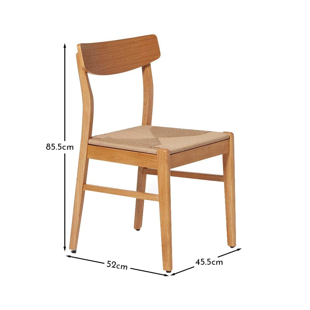 Faye Oak Wooden Woven Chairs - Set of 2