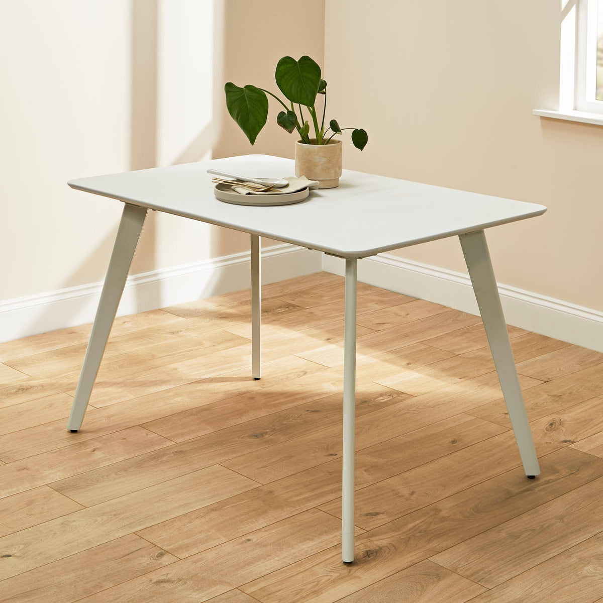 Finn White Dining Table - 4 Seater