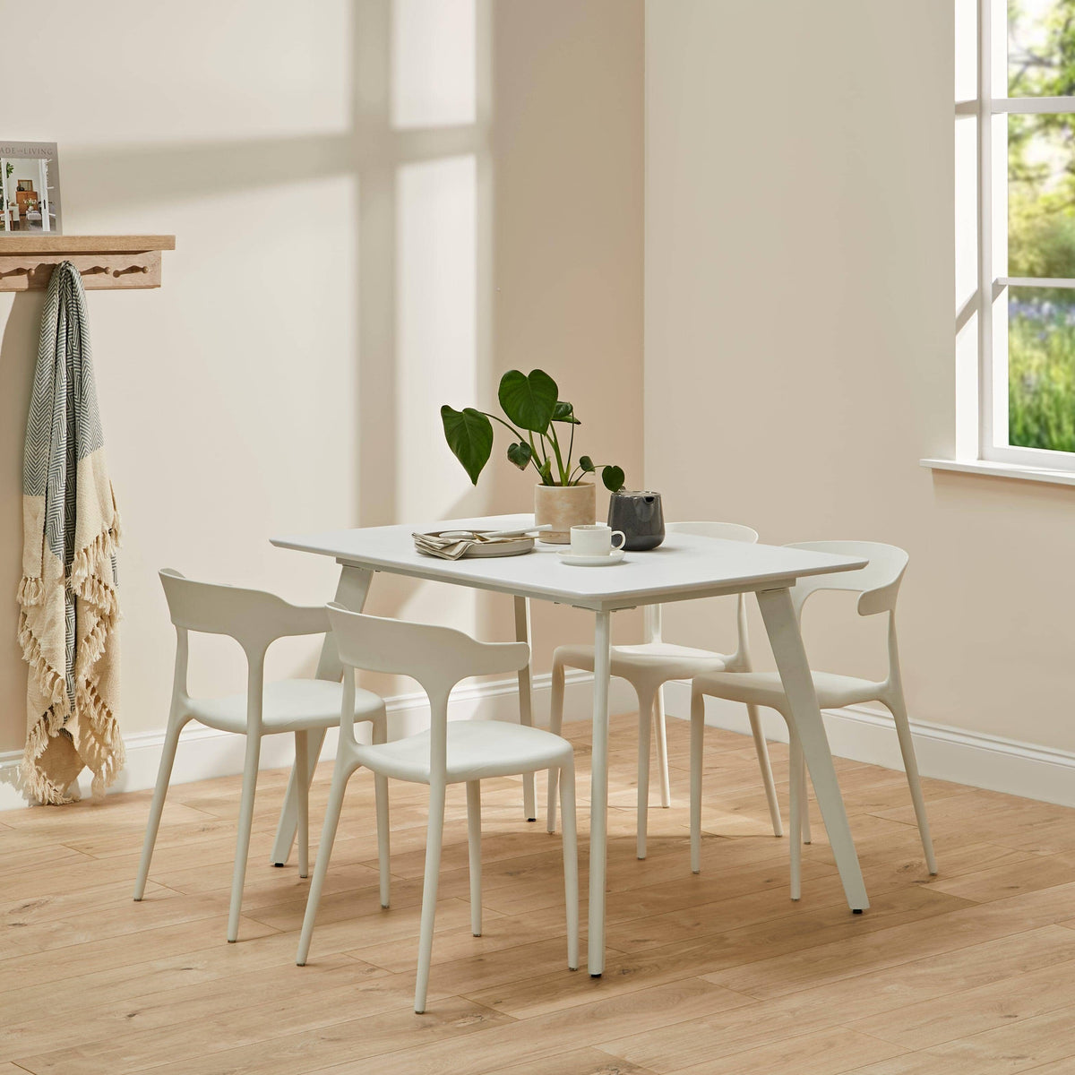 Finn White Dining Table - 4 Seater