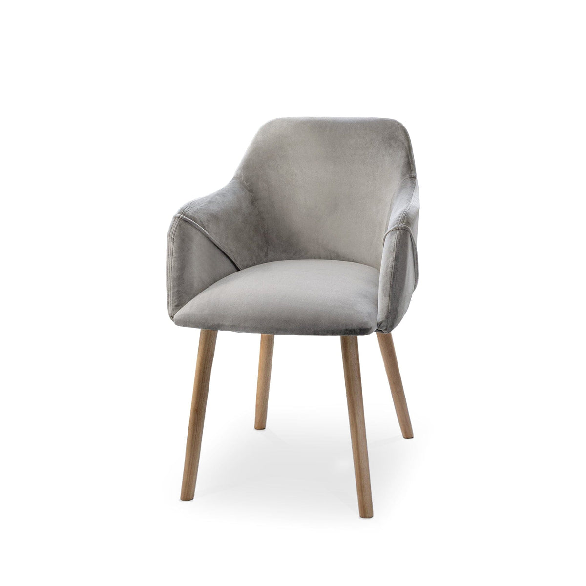 Amelia Whitewash Dining Table Set - 6 Seater - Freya Grey Carver Chairs - Whitewash Oak Legs