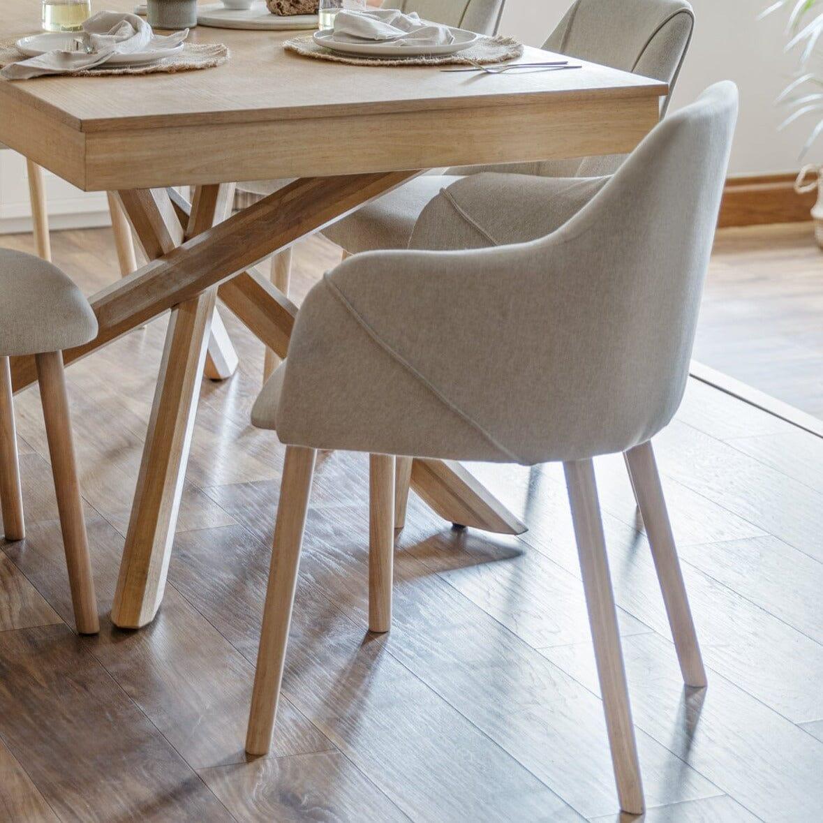 Freya Sand Armchairs - Set of 2 - Whitewash Oak Legs