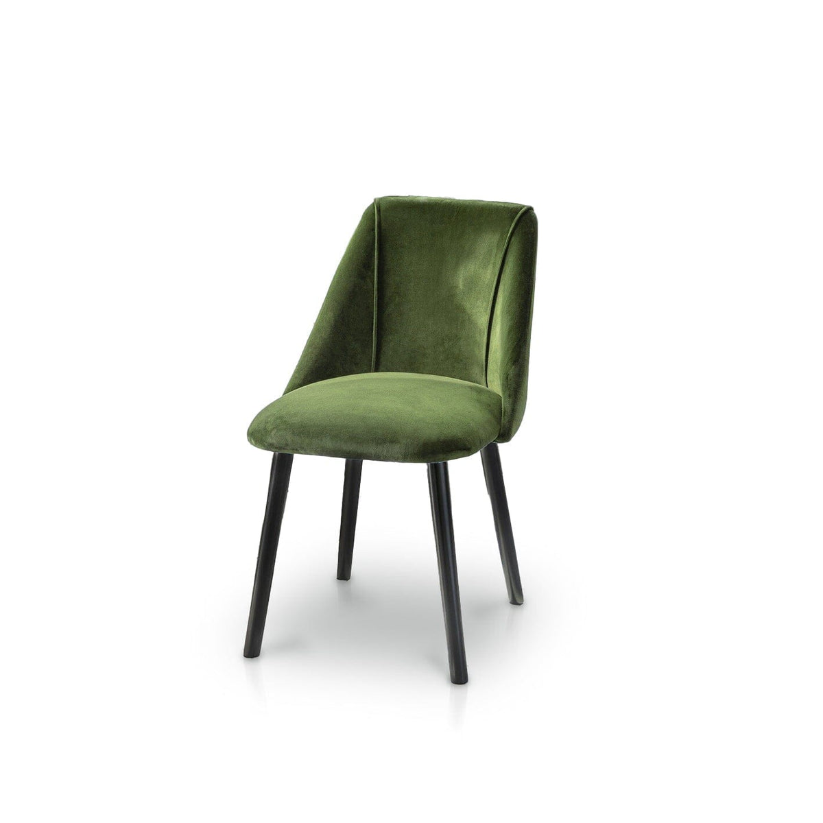 Jade Mango Wood Round Dining Table Set - 4 Seater - Freya Fern Green Dining Chairs with Black Legs