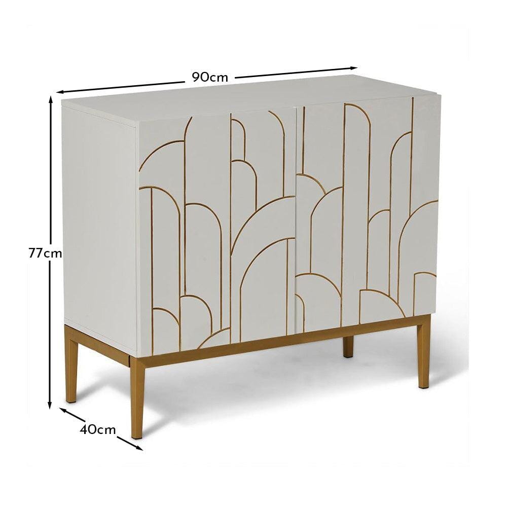 Gatsby 2 Door Small Sideboard - Snow White