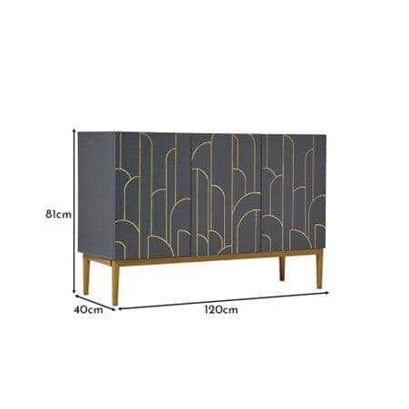 Gatsby 3 Door Sideboard - Smoke Grey