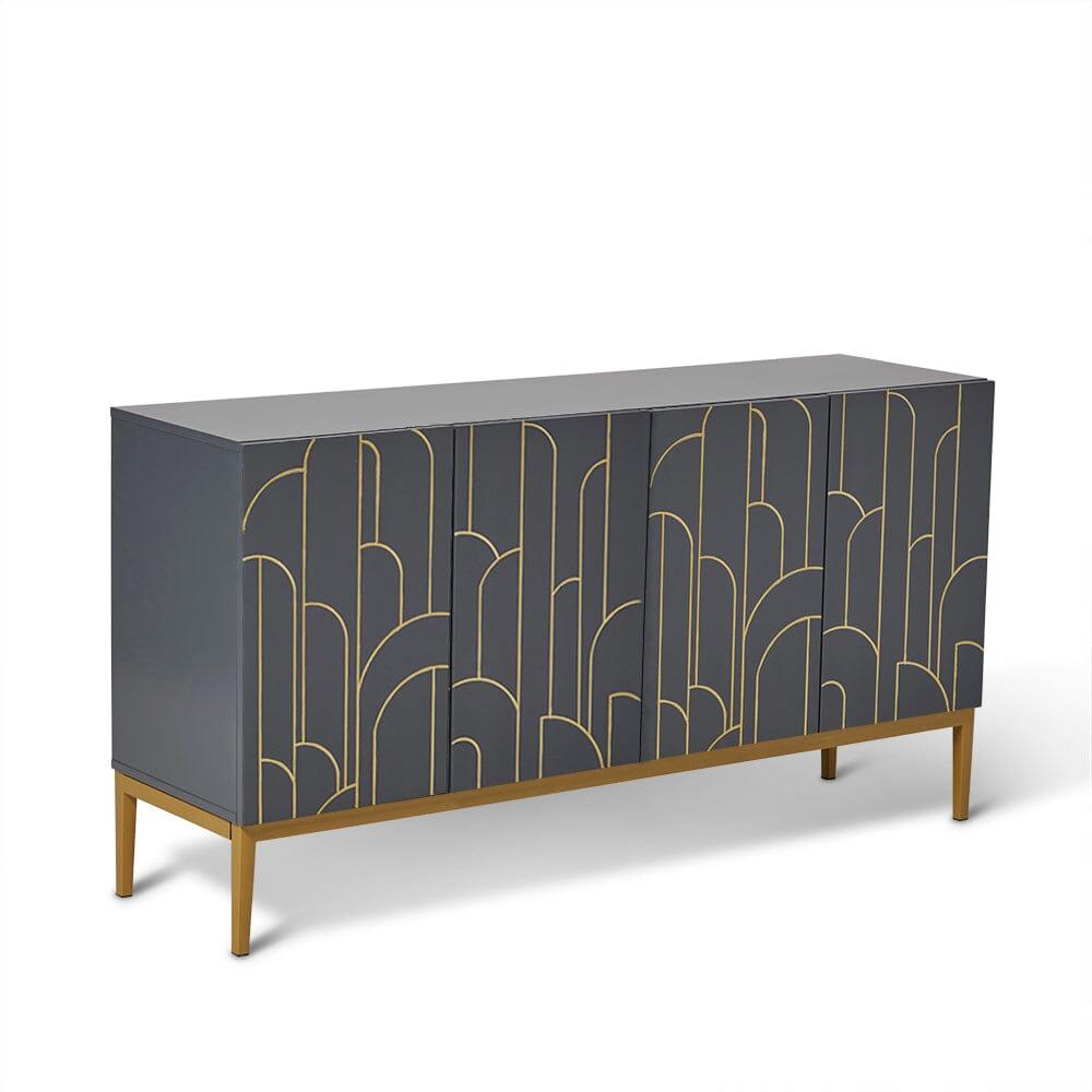 OUTLET - Gatsby Large 4 Door Sideboard - Smoke Grey