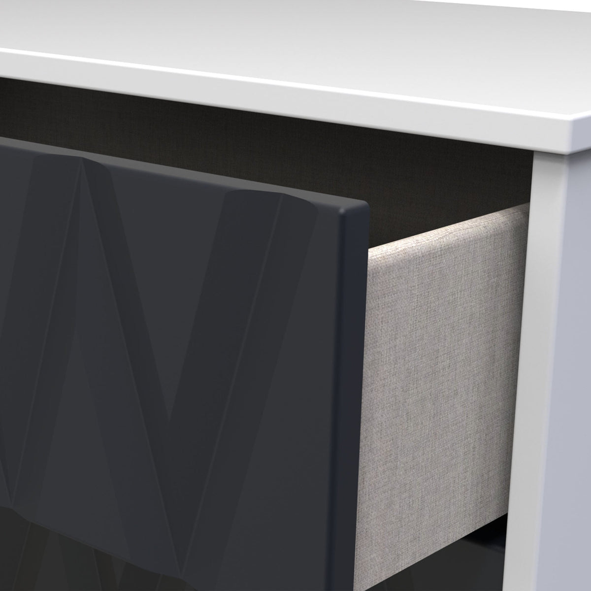Geo Panelled 2 Door 2 Drawer Wardrobe