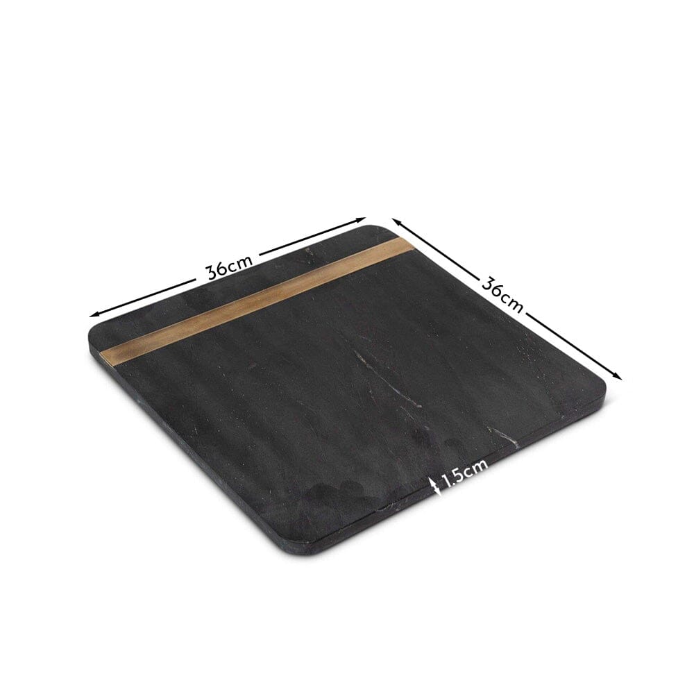 Grazeley 36x36cm Marble Serving Board - Black