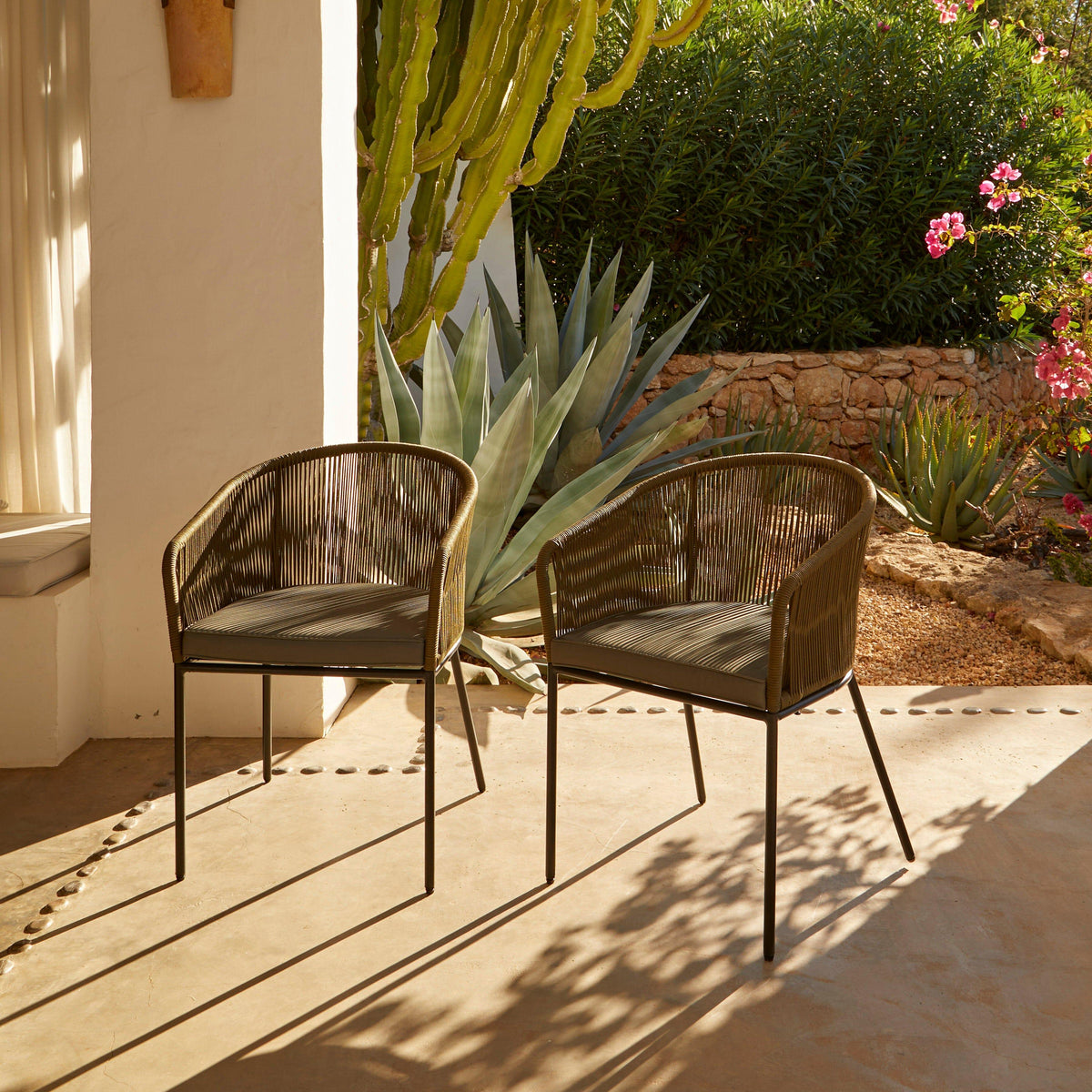 Hali 4 Seater Outdoor Dining Set with Hali Green Chairs - 175cm