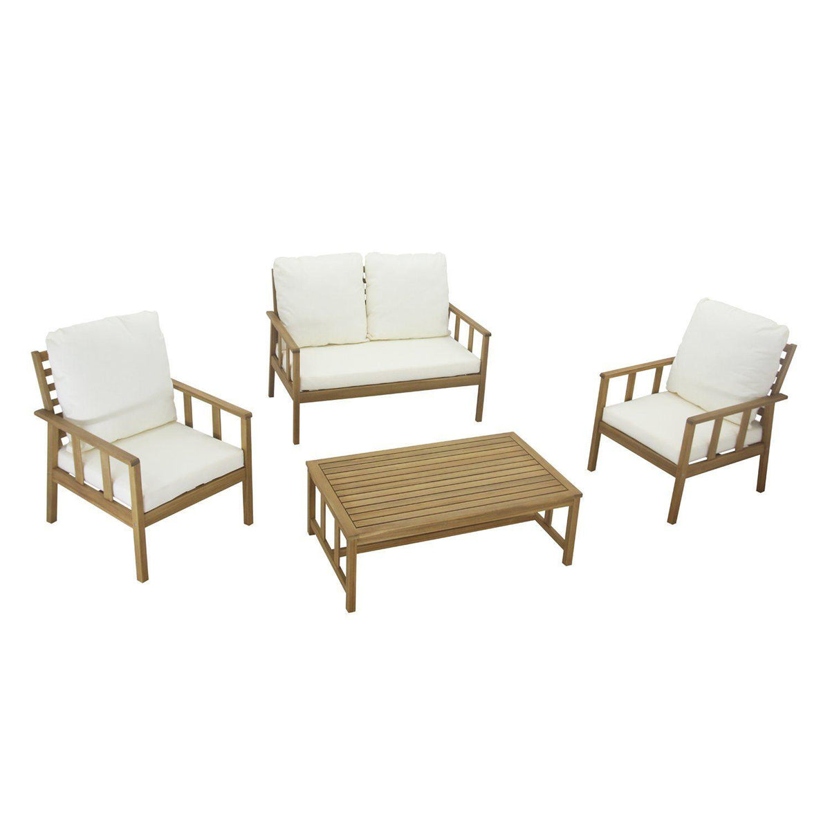 Harrelson Wooden Garden Sofa Set - Sand