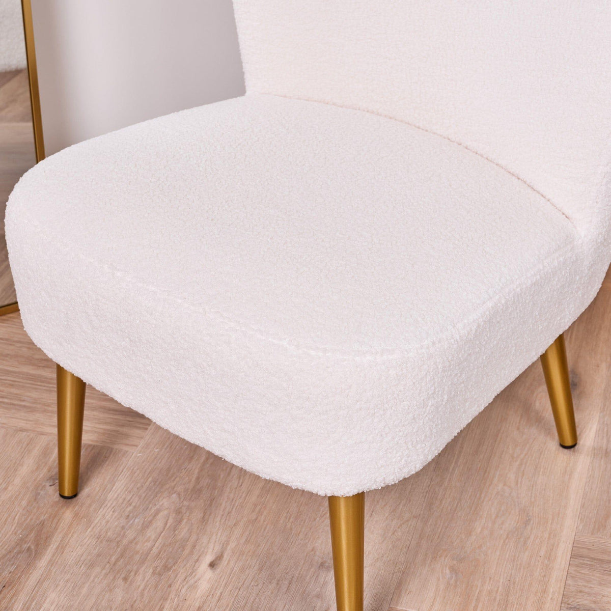 Hattie Accent Chair - Cream Boucle with Gold Legs