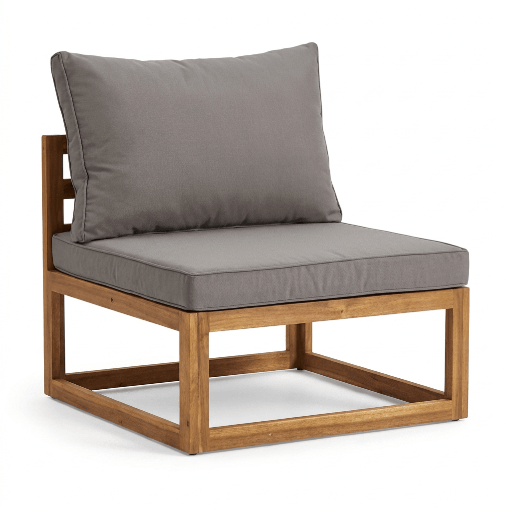 Rowan Wooden Garden Set with 2 Seater Sofa - 2 Chairs with Coffee Table - Grey