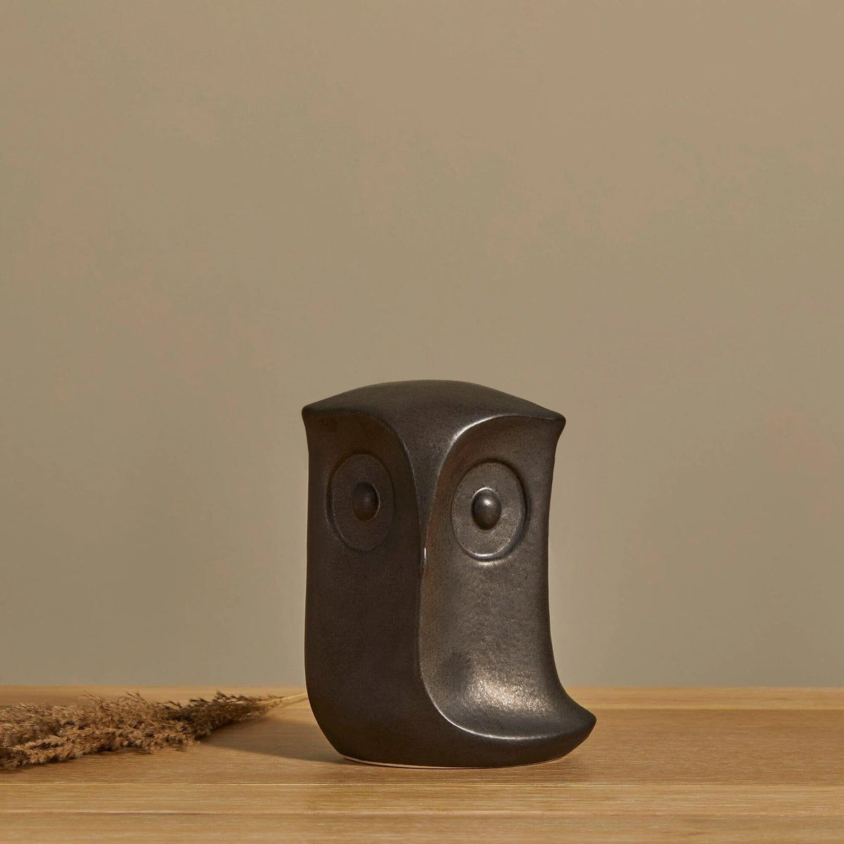 Hudswell 20cm Ceramic Owl Ornament - Black