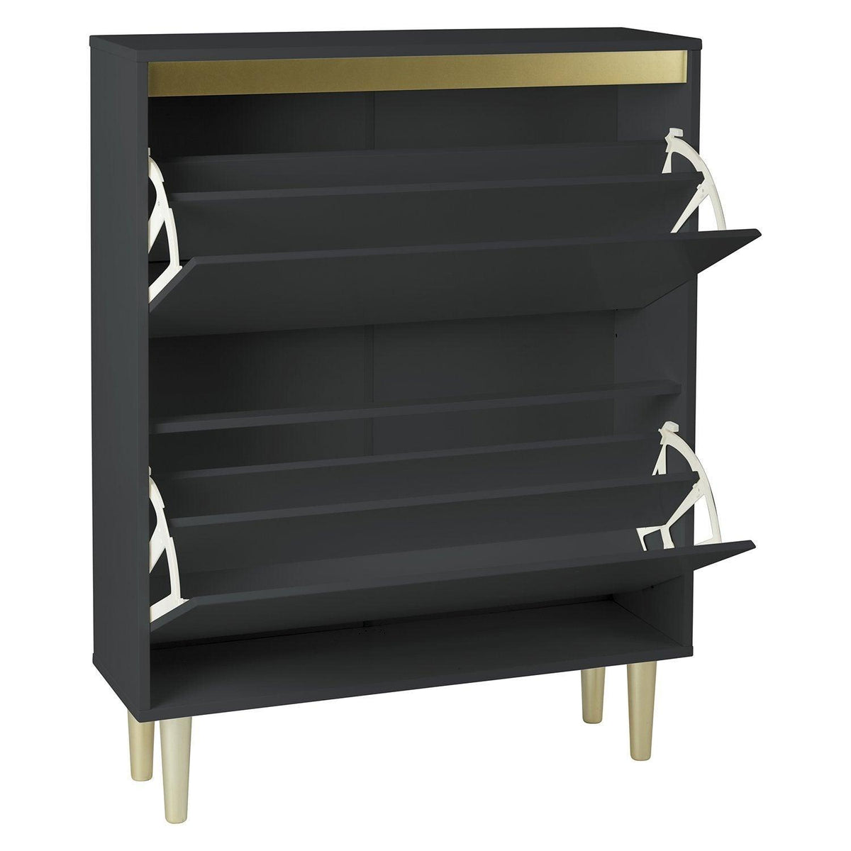 Iliana Shoe Cabinet - 2 Door - Charcoal Grey