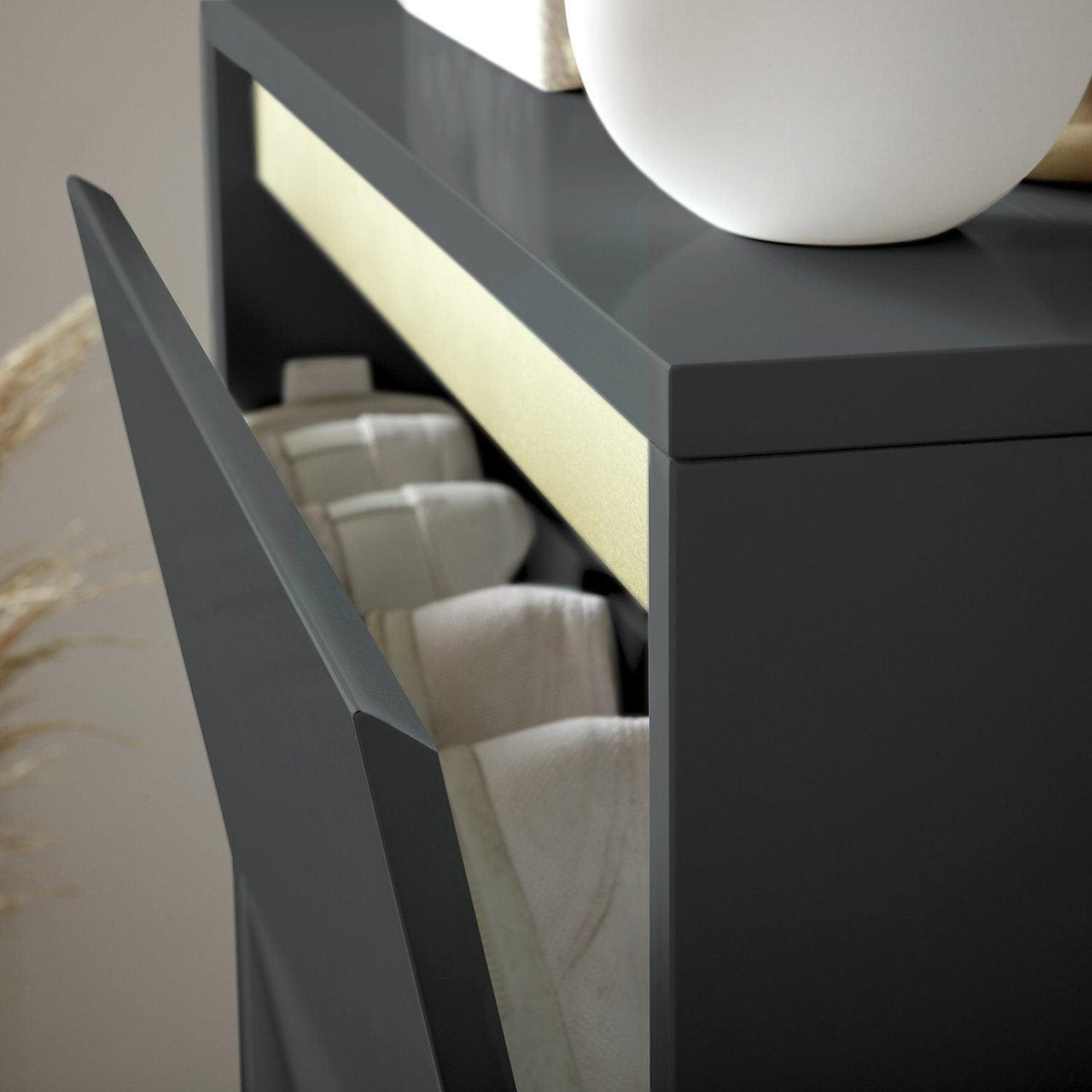 Iliana Shoe Cabinet - 3 Door - Charcoal Grey