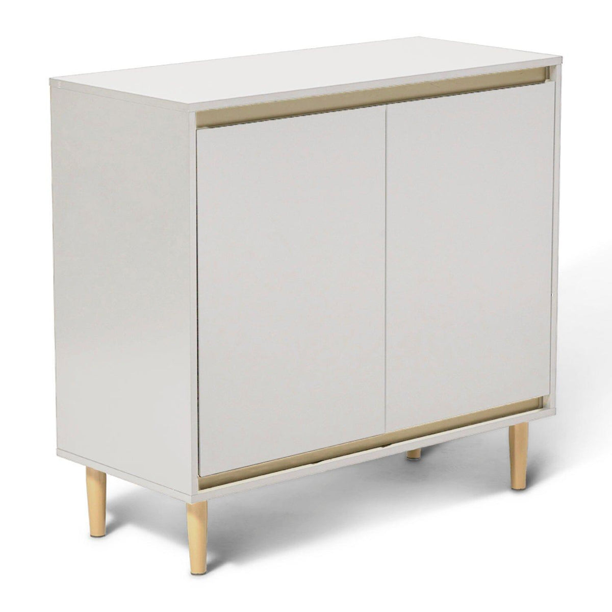 Iliana 2 Door Small Sideboard - Snow White & Gold Legs