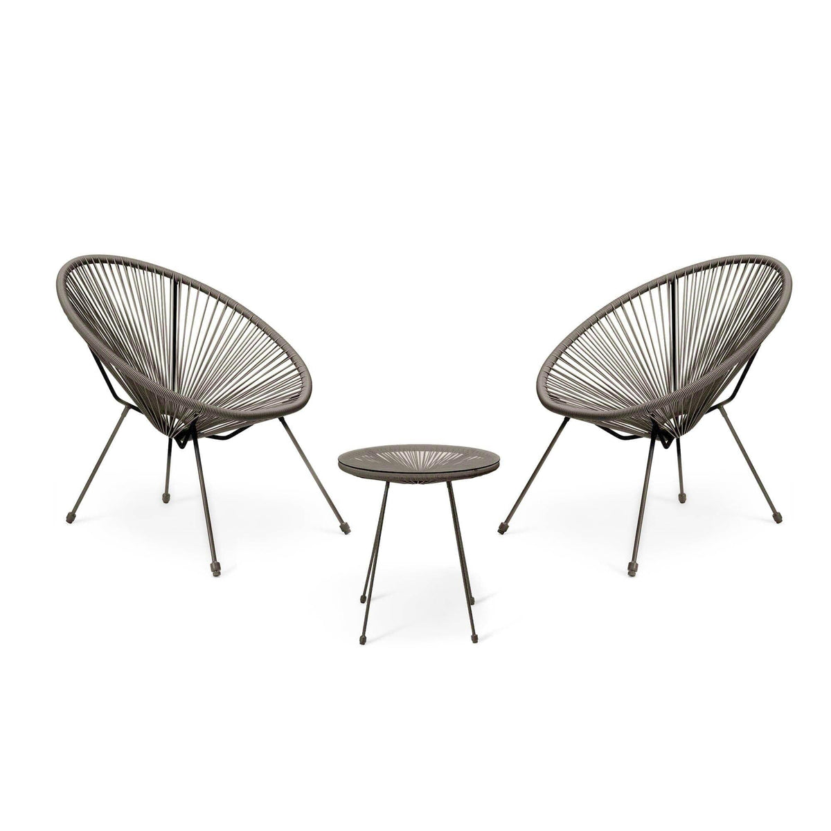 Outlet - Indra String Bistro Set - Grey