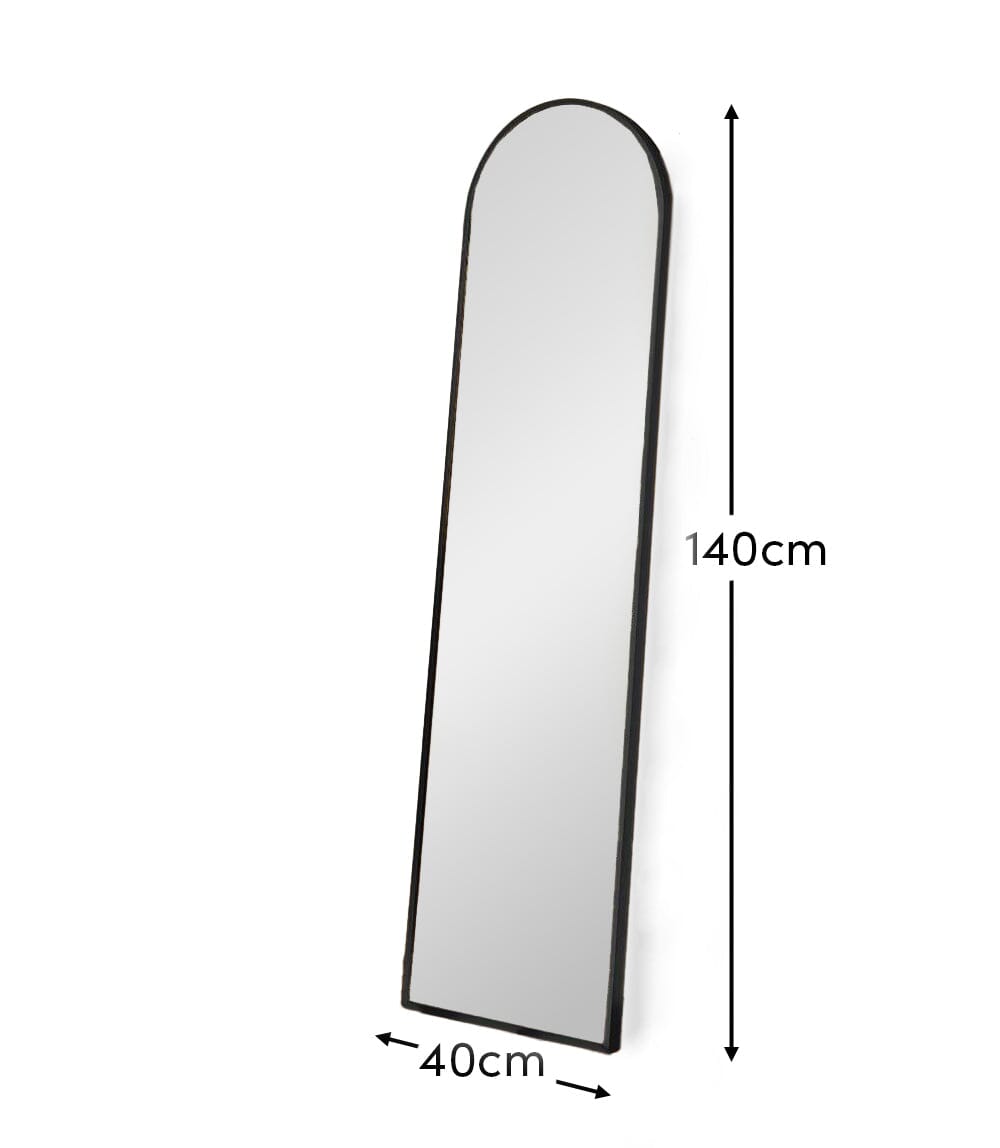 Ingham 140X40cm Metal Arch Mirror - Black