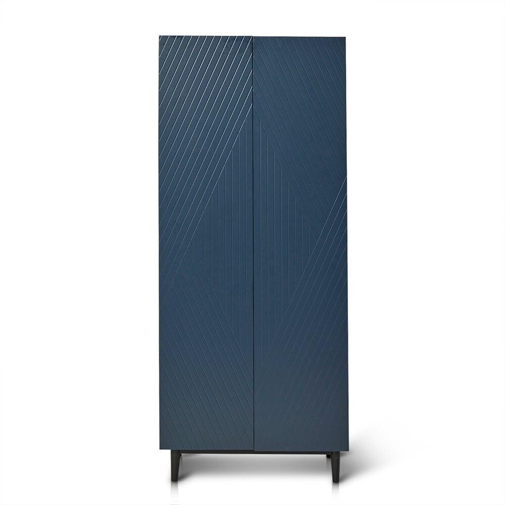 Jack Geometric Large Shoe Cabinet - 2 Door - Blue