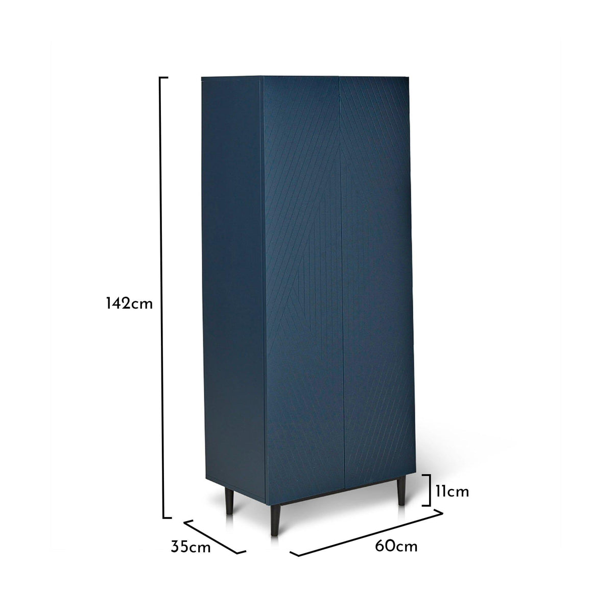 OUTLET - Jack Geometric Large Shoe Cabinet - 2 Door - Blue