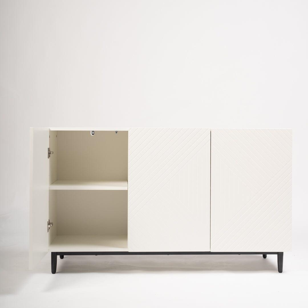 OUTLET - Jack 3 Door Large Sideboard - Geometric White