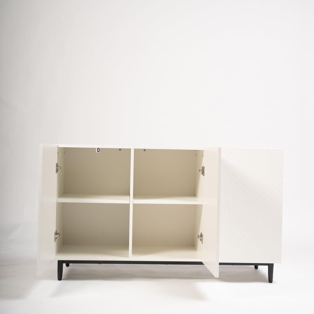 OUTLET - Jack 3 Door Large Sideboard - Geometric White