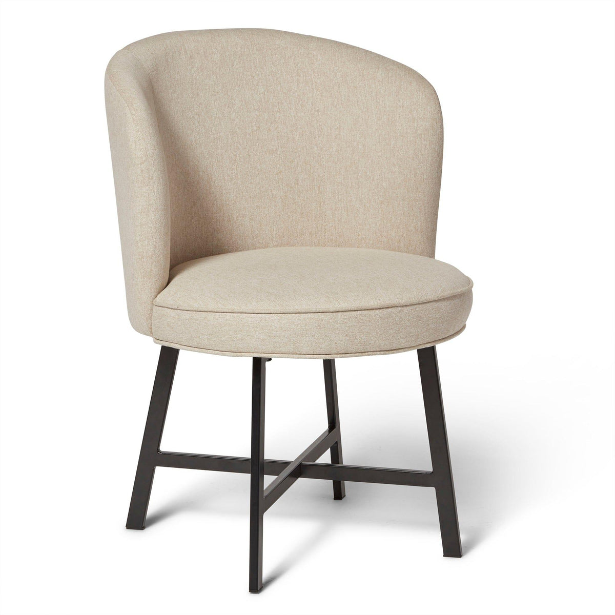 OUTLET - Jacob Sand Dining Chairs - Set of 2 - Black Legs