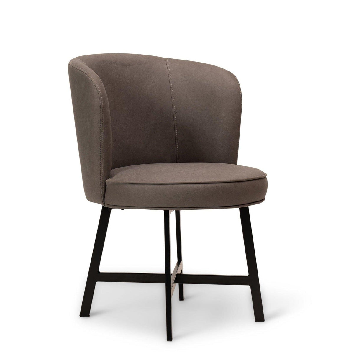 OUTLET - Jacob Grey Steel Dining Chairs - Set of 2 - Black Legs
