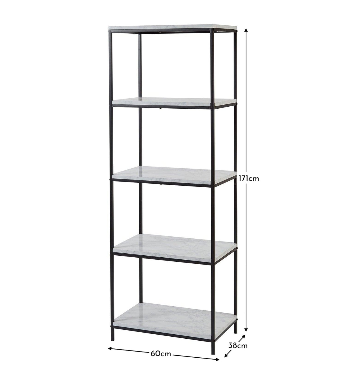 Jay Marble and Black Tall Bookcase