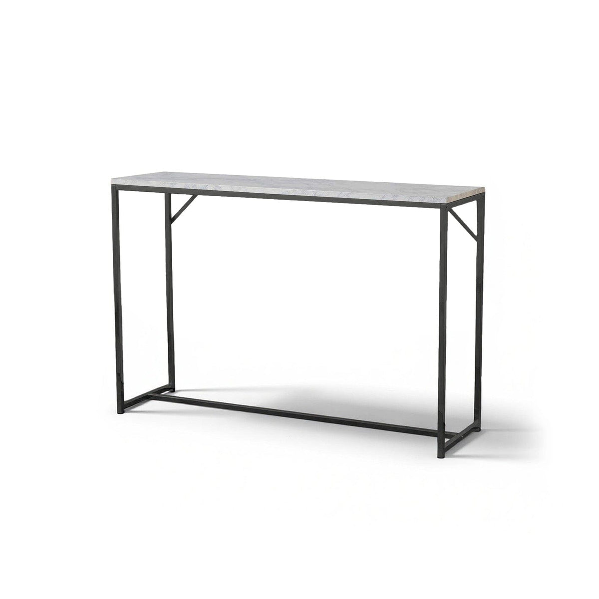 Jay Marble Effect Console Table - Black Legs