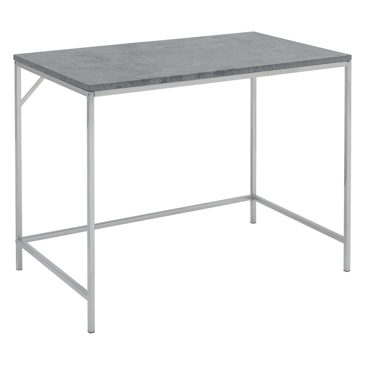 OUTLET - Jay Concrete Effect Desk - Chrome