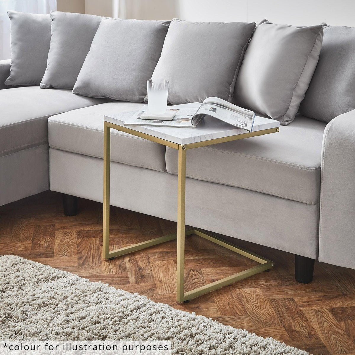 Jay Marble Effect Nest of Tables - Black Frame