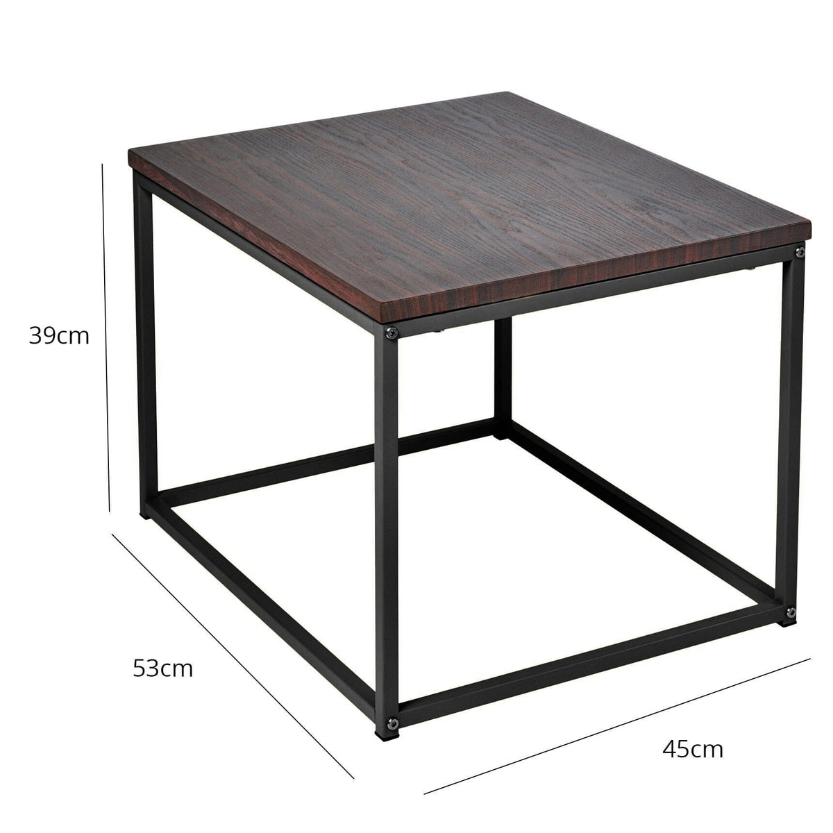 OUTLET - Jay Walnut Side Table - Black Frame