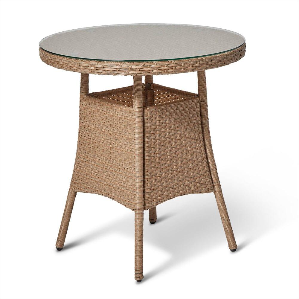 Kemble 2 Seater Rattan Garden Bistro Outdoor Dining Set - Natural Brown