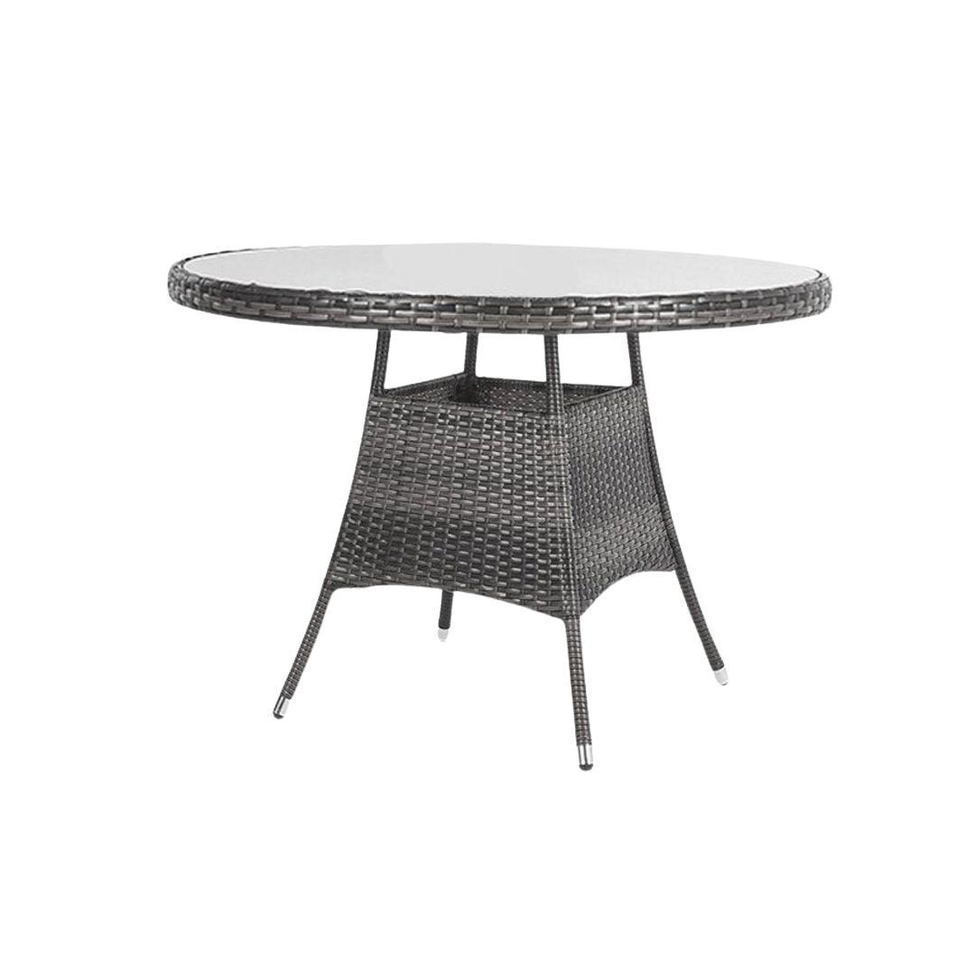 Kemble 4 Seater Garden Round Dining Table - Grey