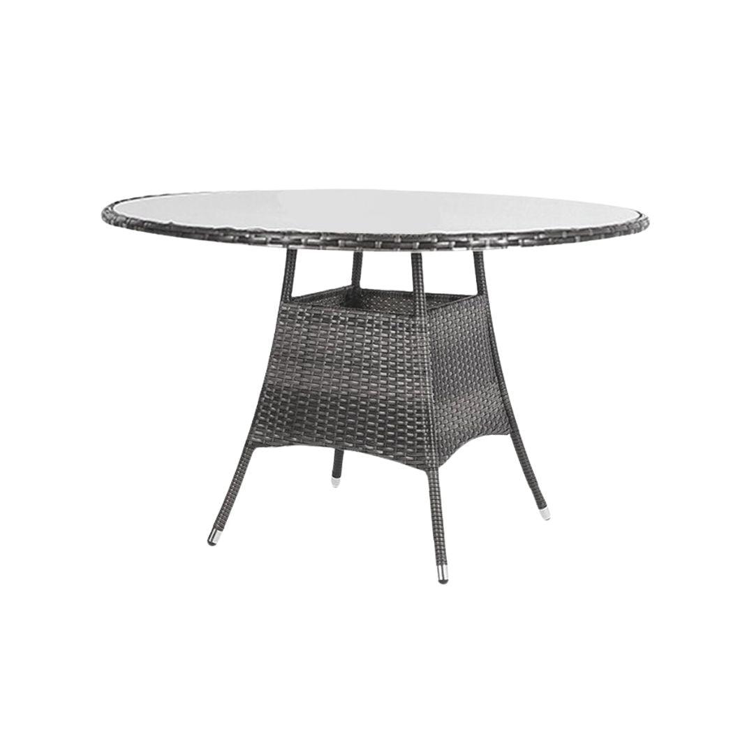 Kemble 6 Seater Garden Round Dining Table - Grey