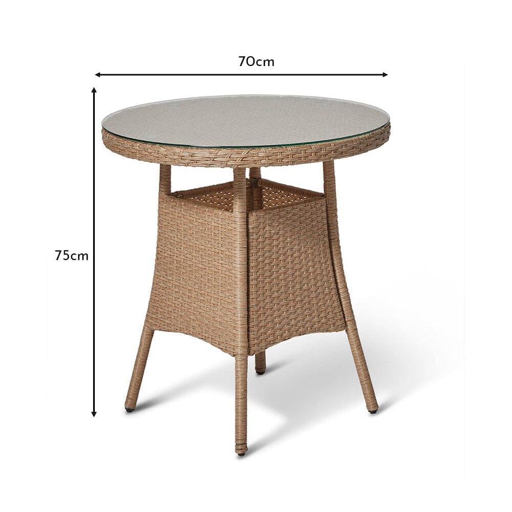 Kemble Bistro Outdoor Dining Table - Natural Brown