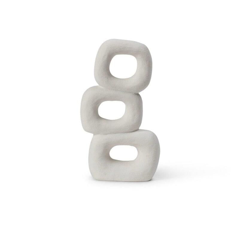 OUTLET - Kinsley 26cm Ceramic Abstract Ornament - White