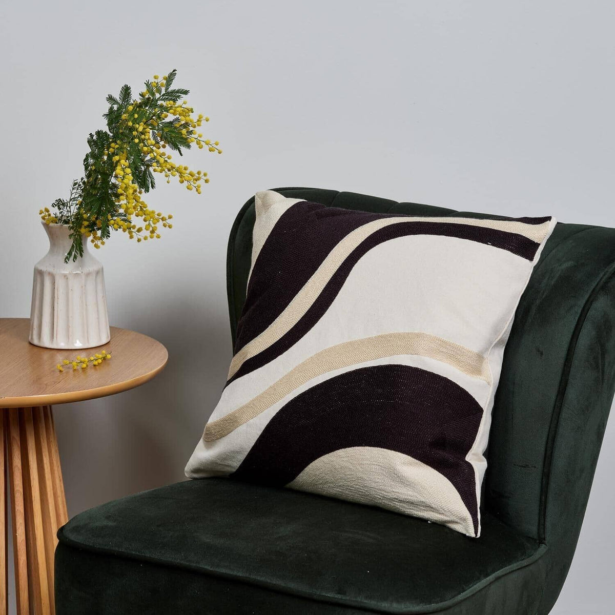 OUTLET - Kintbury 45x45cm Swirl Cushion Cover - Natural