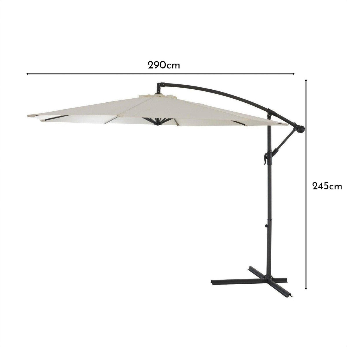 Cream Lean Over Parasol - 2.9m Round