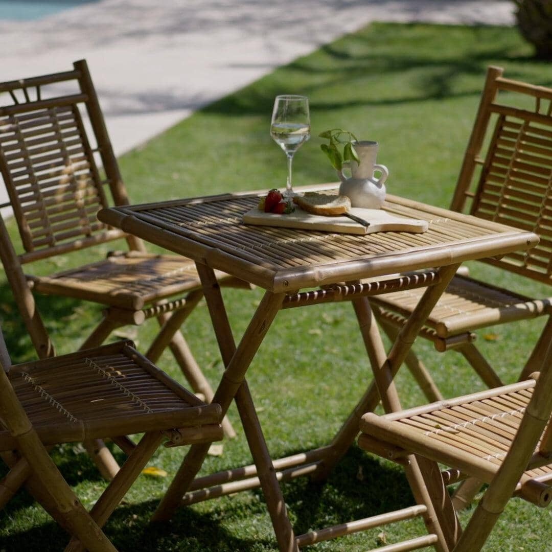 Lila Bamboo Garden Folding Chairs - Set of 2