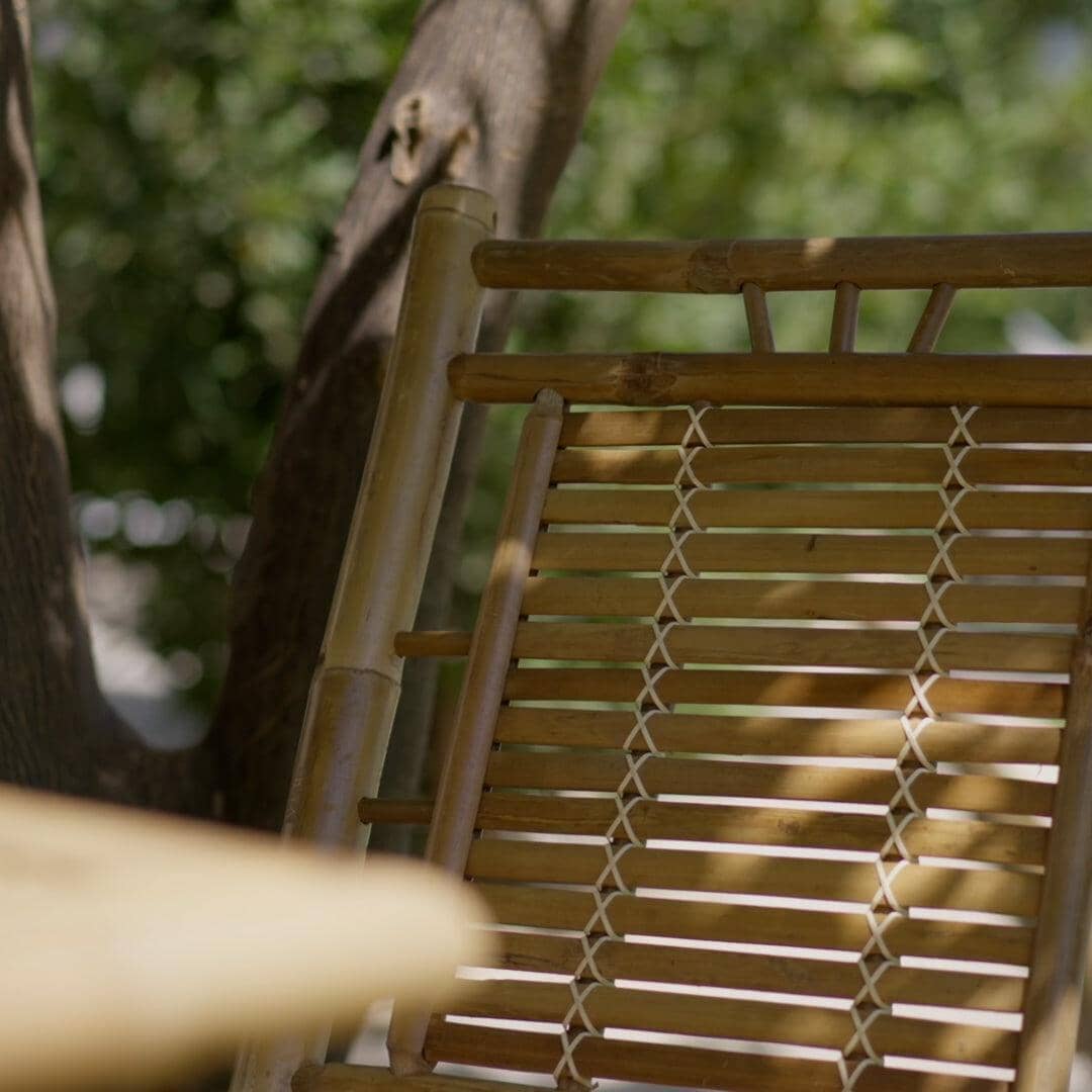 Lila Bamboo Garden Folding Chairs - Set of 2